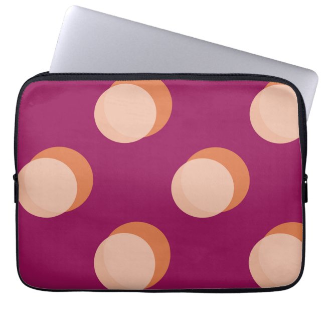 Capa Para Notebook Círculos e Sombras Retro Padrão Negrito Roxo (Frente)