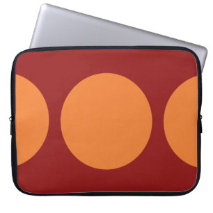 Capa Para Notebook Círculos Laranja em Vermelho