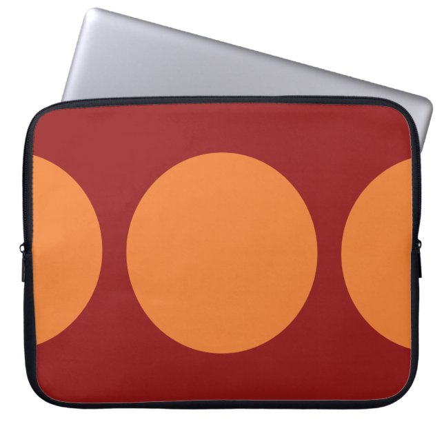 Capa Para Notebook Círculos Laranja em Vermelho (Frente)