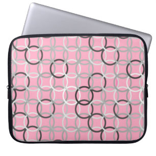 Capa Para Notebook Círculos modernos do século médio, cor-de-rosa cor
