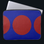 Capa Para Notebook Círculos vermelhos em azul<br><div class="desc">Este padrão geométrico em negrito apresenta um círculo vermelho no centro e dois círculos vermelhos nas bordas de um fundo azul. Se quiser adicionar um monograma ou imagem ao design,  clique no botão "Personalizar!". Imagem criada digitalmente. Copyright © 2011 Claire E. Skinner. Todos os direitos reservados.</div>