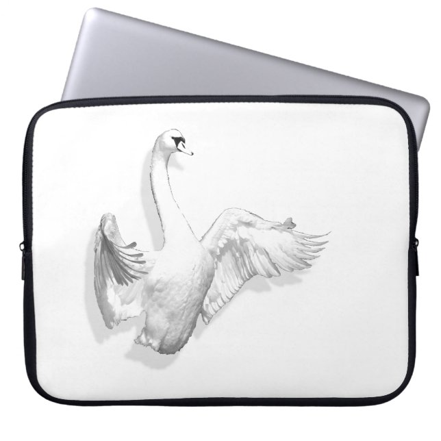 Capa Para Notebook Cisne branco - bolsa de laptop (Frente)