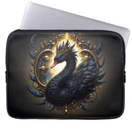 Capa Para Notebook Cisne de Obsidiana de Silenciosa Graça – Fantasia 