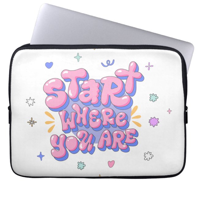 Capa Para Notebook Citação Colorida com Letras em Balão (Frente)