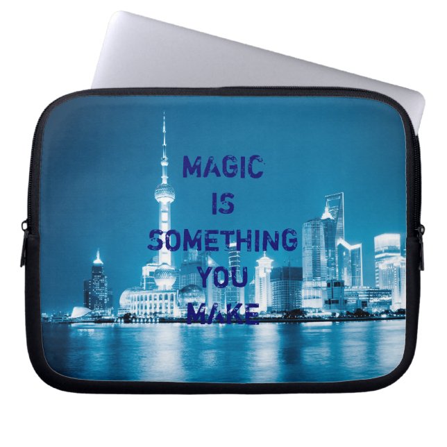 Capa Para Notebook Citação de esperança inspiração cidade noite (Frente)