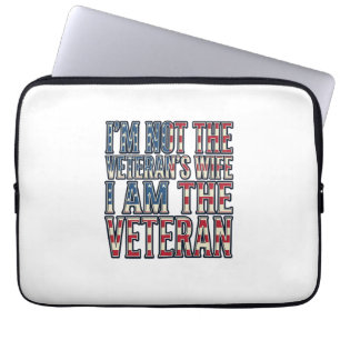Capa Para Notebook Citação de Esposa Veterana Design Vetorial Patriót