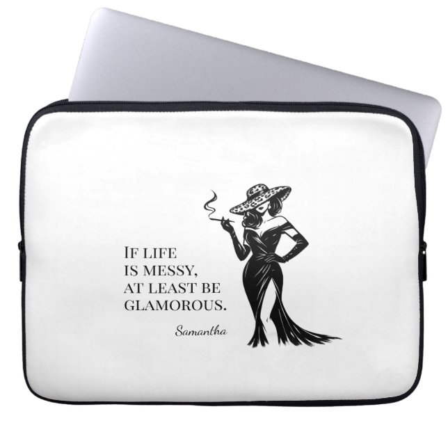 Capa Para Notebook Citação de Estilo Glam Personalizado em Design  (Frente)