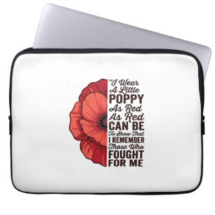 Capa Para Notebook Citação de Lembrança da Papoula Vermelha Camisa Ve