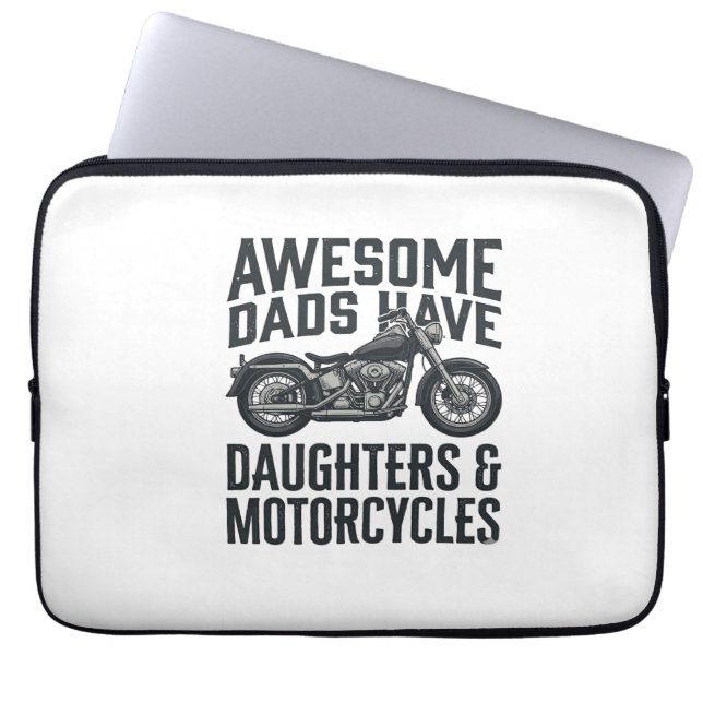 Capa Para Notebook Citação de Pai e Filhas de Motocicleta Vetor Vinta (Frente)