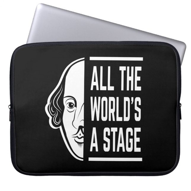 Capa Para Notebook Citação de Shakespeare em todo o mundo, um Palco (Frente)
