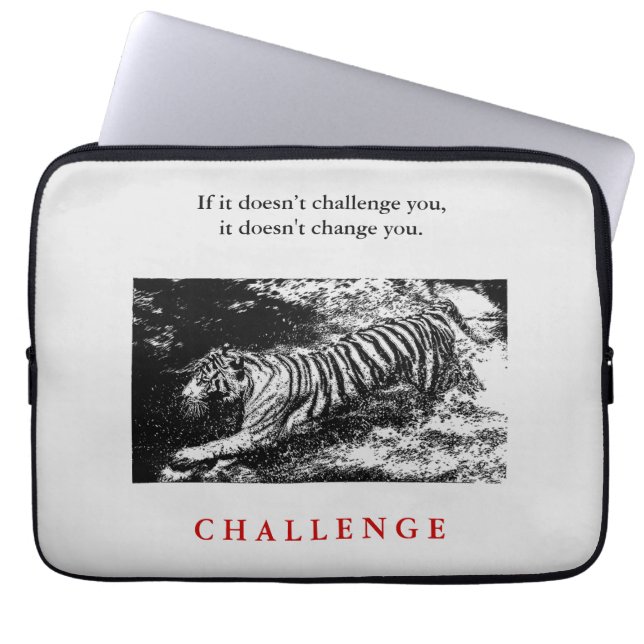 Capa Para Notebook Citação do Desafio Motivacional Wild Tiger (Frente)