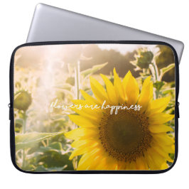 Capa Para Notebook Citação do girassol "flores são felicidade"