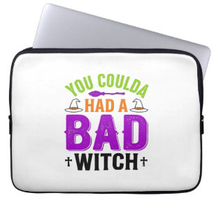 Capa Para Notebook Citação engraçada de bruxa ruim de Halloween Desig