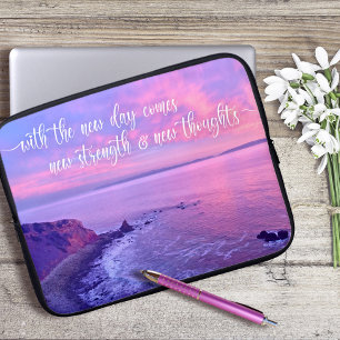 Capa Para Notebook Citação Inspirativa de Fotografia Sunset Oceano