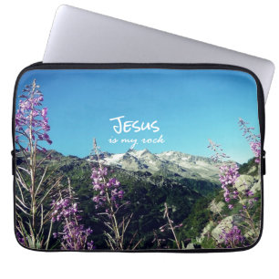 Capa Para Notebook Citações cristãs: Jesus é minha rocha