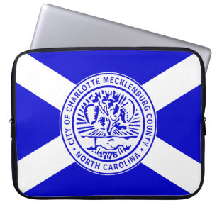 Capa Para Notebook City Flag of Charlotte (Carolina do Norte)