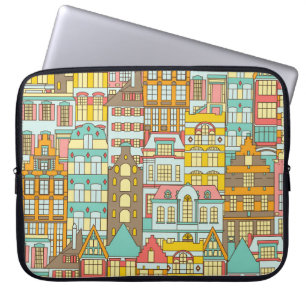 Capa Para Notebook City Panorama Sketch: Casas Sem Olho.