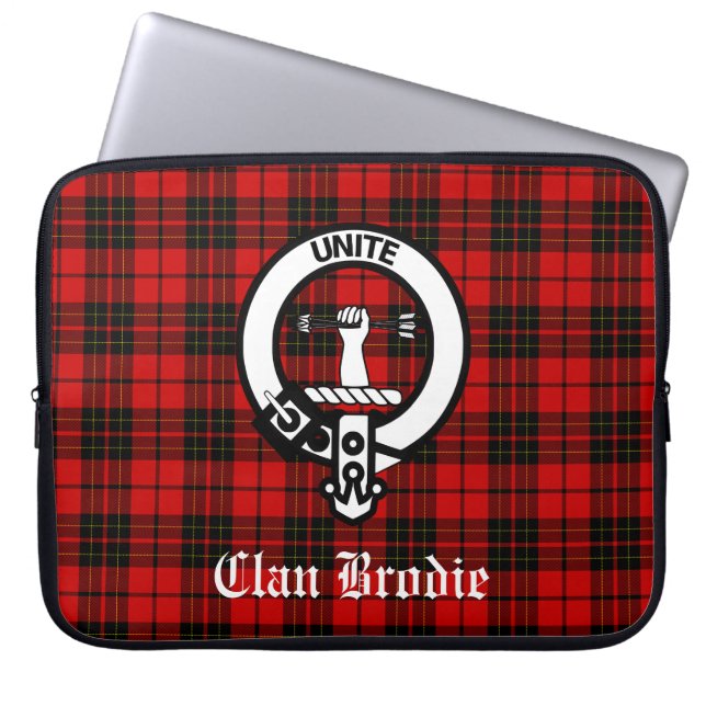 Capa Para Notebook Clan Brodie Crest Crachá e Tartan (Frente)