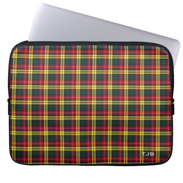Capa Para Notebook Clan Buchanan Tartan Colorful Xadrez Monograma (Frente)