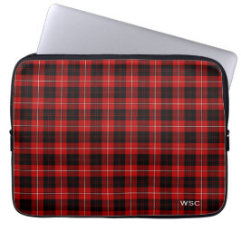 Capa Para Notebook Clan Cunningham Tartan Red Xadrez Monograma