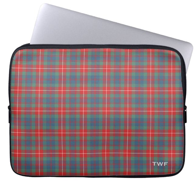 Capa Para Notebook Clan Fraser Ancient Tartan Monogrammed (Frente)