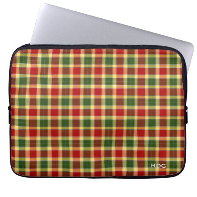 Capa Para Notebook Clan Gibbs e Gibson Tartan Monogrammed (Frente)