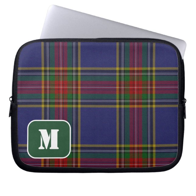 Capa Para Notebook Clan MacBeth Tartan Monogrammed (Frente)