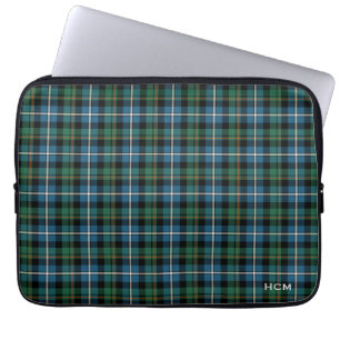 Capa Para Notebook Clan MacRae caçando Tartan Xadrez escocesa Monogra
