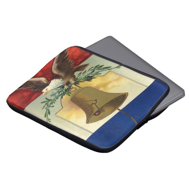 Capa Para Notebook Clássico 4 de Julho com Águia e Sino da Liberdade (Frente Topo)