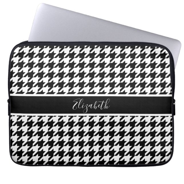 Capa Para Notebook Clássico Neoprene Houndstooth (Frente)