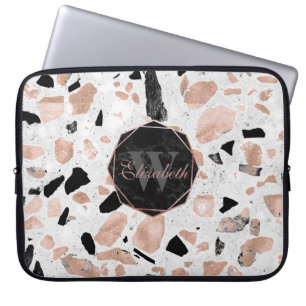 Capa Para Notebook Clássico rosa dourado marble abstrato terrazzo
