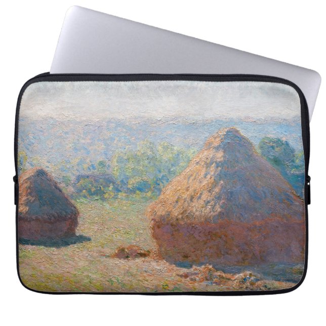 Capa Para Notebook Claude Monet - Haystacks, fim do Verão (Frente)