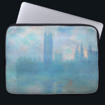 Capa Para Notebook Claude Monet Houses do Parlamento de Londres. Azul<br><div class="desc">Claude Monet,  bolsa de laptop "Casas do Parlamento,  Londres". Arte impressionista paisagista azul.</div>