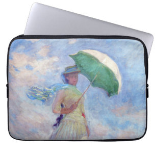 Capa Para Notebook Claude Monet - Mulher com Guarda-Sol virada para a