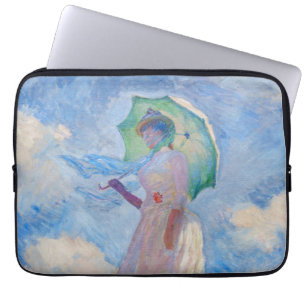 Capa Para Notebook Claude Monet - Mulher com Guarda-Sol virada para a
