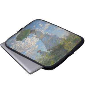 Capa Para Notebook Claude Monet Mulher com um Guarda-Sol Arte Refinad