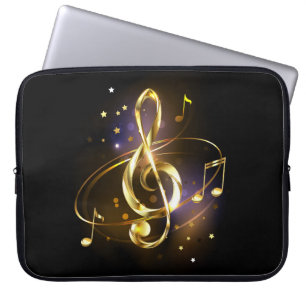 Capa Para Notebook Clave de Sol Musical de Ouro
