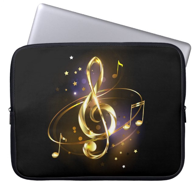 Capa Para Notebook Clave de Sol Musical de Ouro (Frente)