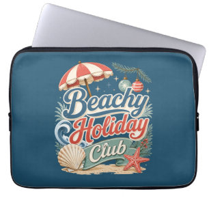 Capa Para Notebook Clube de Férias à Beira-Mar Natalino Retrô