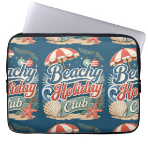 Capa Para Notebook Clube de Férias Praiano Natal Retrô Costeiro