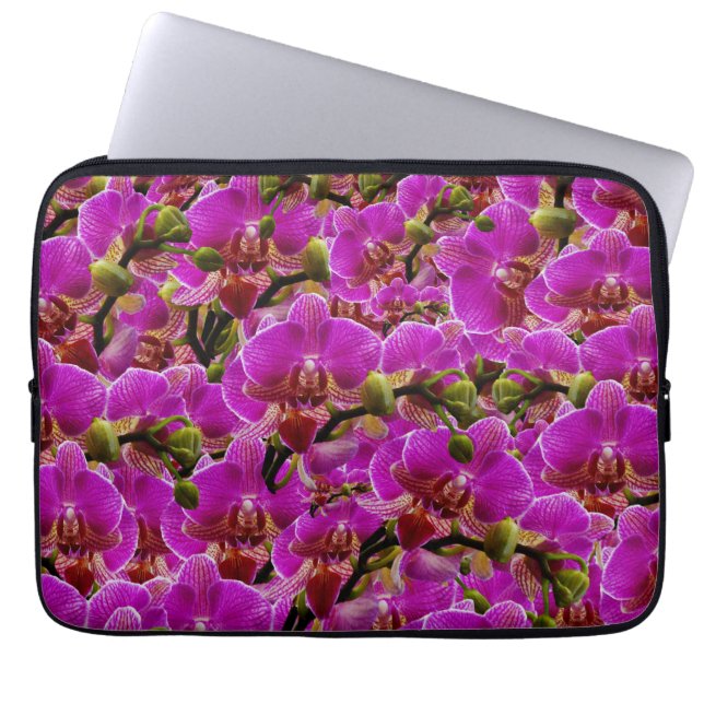 Capa Para Notebook Clusters Radiantes: A Sinfonia Orquídea Magenta, (Frente)