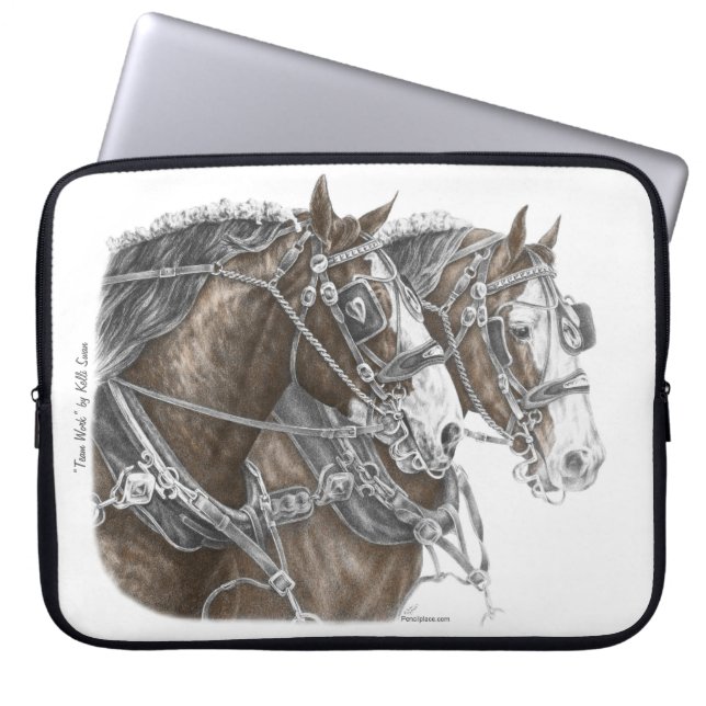 Capa Para Notebook Clydesdale Draft Horse Team (Frente)