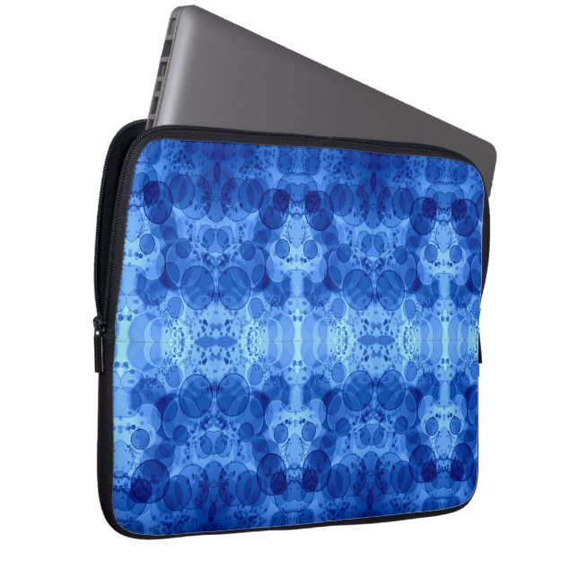 Capa Para Notebook Cobertor com Padrão de Bolhas Azuis (Frente Esquerda)
