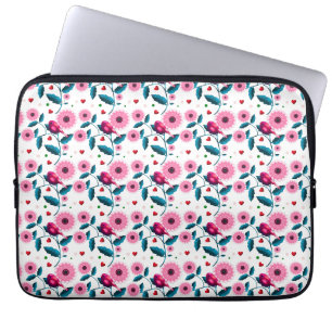 Capa Para Notebook Cobertor de Design Botânico Floral de Pássaro Rosa