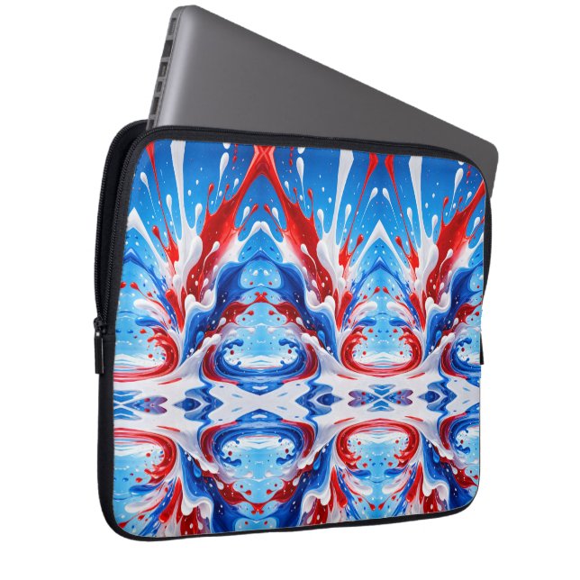 Capa Para Notebook Cobertor Red White e Blue Splash (Frente Esquerda)