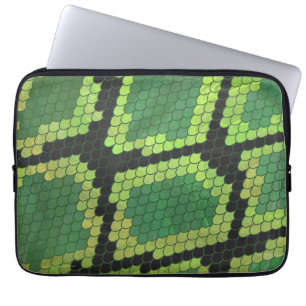 Capa Para Notebook Cobra preto e Impressão verde