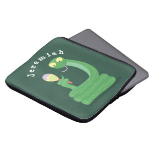 Capa Para Notebook Cobra verde engraçado com desenhos de maraca