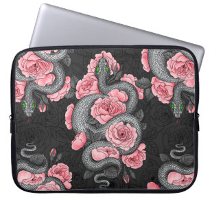 Capa Para Notebook Cobras e rosas de pêssego
