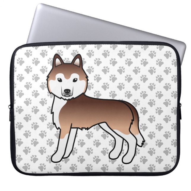 Capa Para Notebook Cobre Siberian Husky Cachorro Cartoon Fofo (Frente)