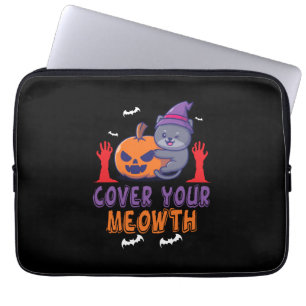 Capa Para Notebook Cobrir de Halloween Seu Aniversário de Meowday